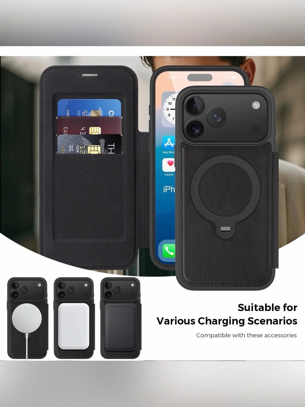 Stand case for iPhone 17 Pro black